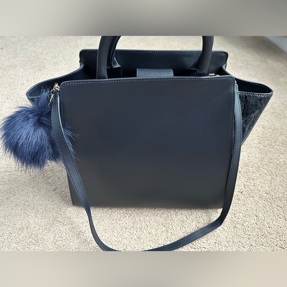 ZAC Posen navy satchel with detachable shoulder strap. - Picture 9 of 12